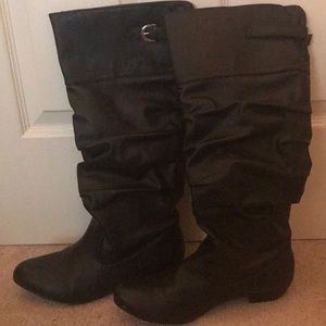 Black knee-high boots
